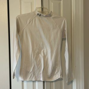 Youth White Underarmour Long Sleeve